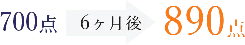 700点 6ヶ月後 890点